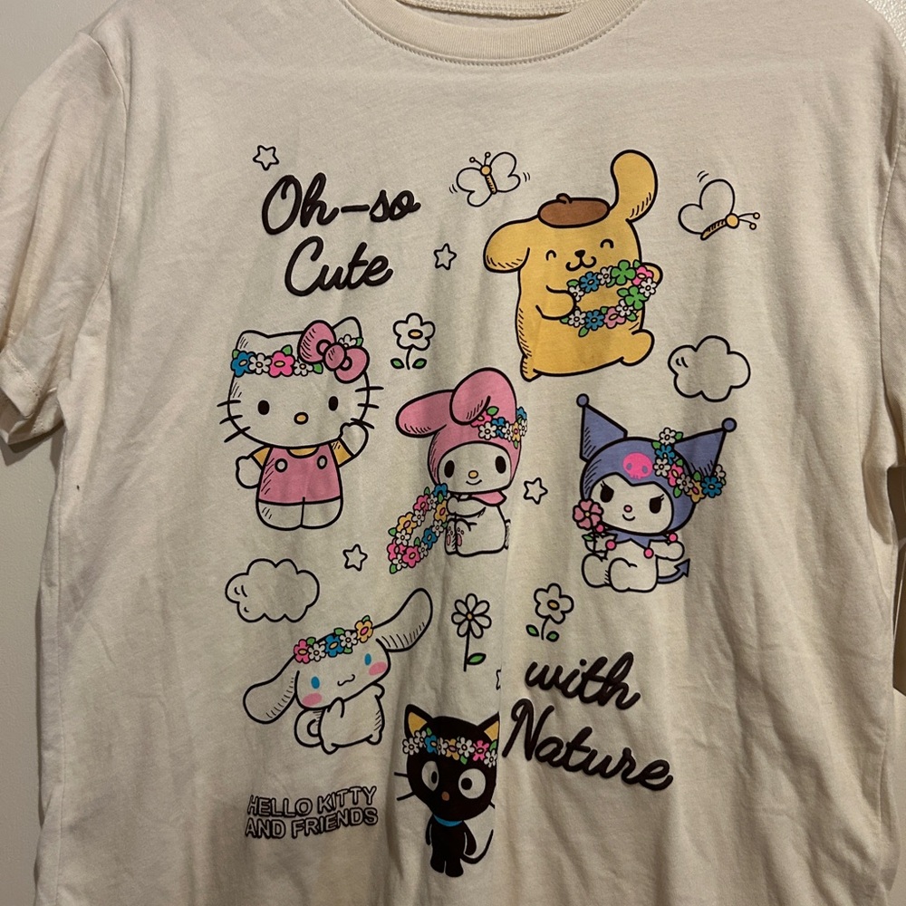 Hello Kitty White Kids T-Shirt with Cute Characters